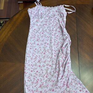 Wild Fable Lavender Floral Mesh Ruched Dress XS